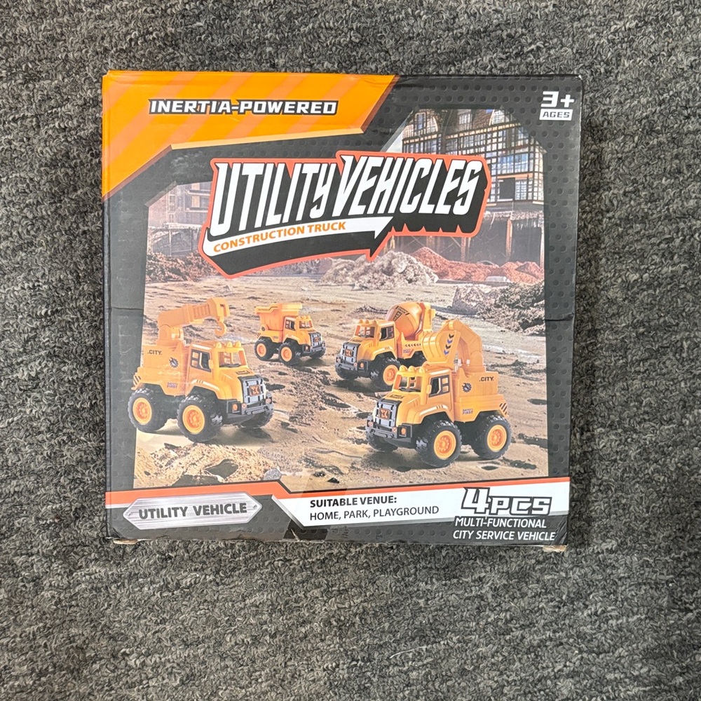 Construction Truck Toy Set - Yellow - 4 PCS